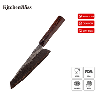 Couteau Kiritsuke Japonais Tsuchime en Cuivre Damas 71 Couches de Luxe KitchenBliss – Prêt à l'emploi, Faible MOQ, Cadeau de Fêtes