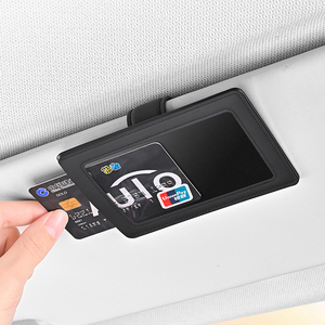 Premium PU-Leder Auto-Sonnenblenden-Organizer Schlanker Ausweiskartenhalter Führerschein-Ticketclip Geeignet für BMW Toyota Honda Ford - Product Image 4