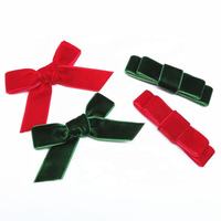 Ruban de luxe en velours rouge pré-noué avec boucle élastique, écologique, pour emballage cadeau, bonbons, flacons de parfum, bouteilles de vin, fêtes de Noël
