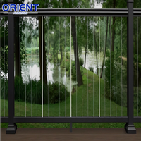 Pont à faible entretien de qualité supérieure en acier inoxydable corde 42 "balustrade en aluminium poteau main courante noir balcon câble clôture garde-corps