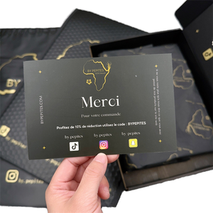 Custom Goud Folie Post Naam Kaart Merk Bulk Luxe Geschenk Visitekaartje Dank U Wenskaart Met Logo - Product Image 1