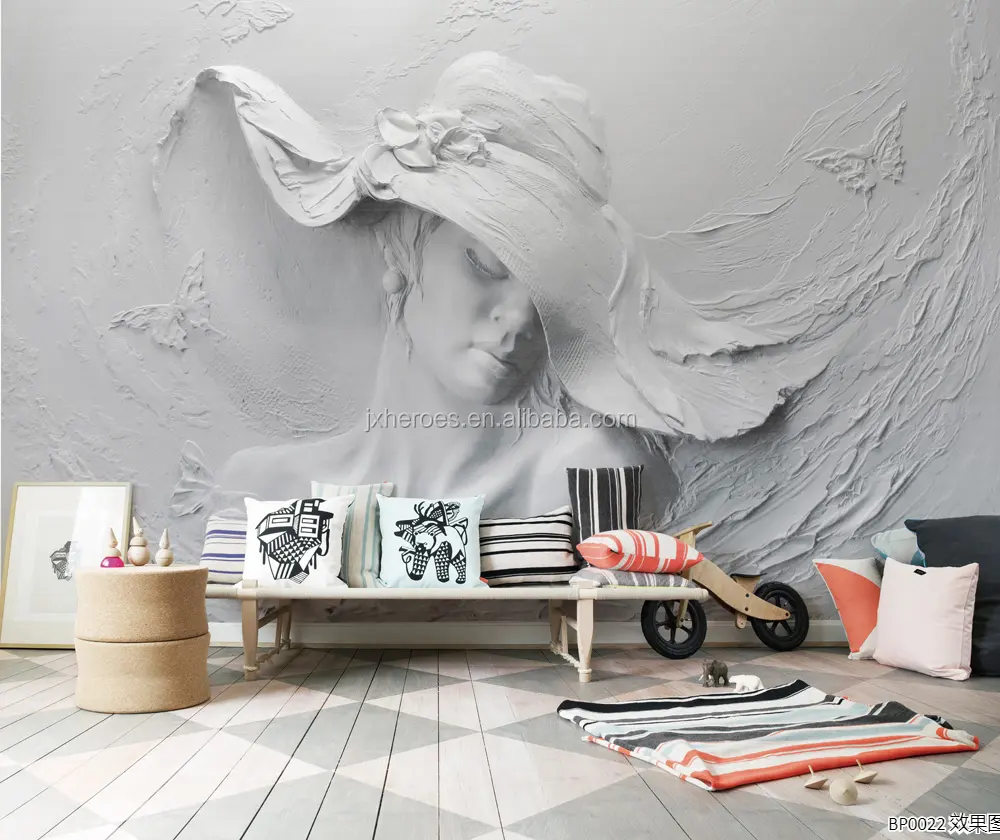 Artistic Female and Male Character Design Wall Mural Wallpaper 3D for Home Decoration