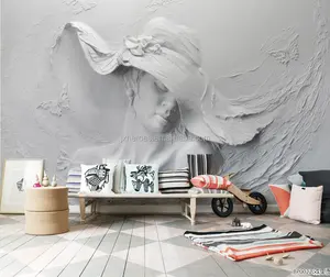 कलात्मक महिला और पुरुष चरित्र डिजाइन दीवार भित्ति घर की सजावट के लिए वॉलपेपर 3D