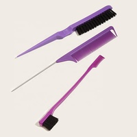 Ensemble de 3 peignes de coiffure pour cheveux brosse à cheveux teasing brosse à queue de rat