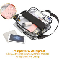 Sac bandoulière transparent en PVC pour femme, style messager, approuvé pour les stades, avec logo personnalisé