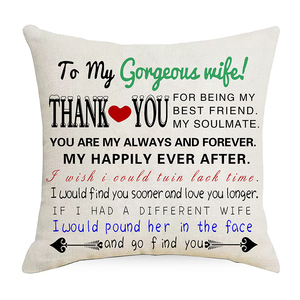 Wholesale Cheap <strong>Letter</strong> Digital Print <strong>Cushion</strong> Cover <strong>Letter</strong> to My Wife Sublimation Printed Throw Pillow Cover - Product Image 3
