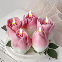 Cetakan Lilin Silikon Bunga Tulip Desain 3D Baru DIY Buatan Tangan