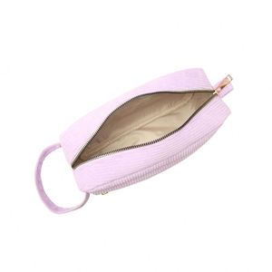 Bolsa de Maquillaje de Pana de Diseño Moderno, Organizador de Cosméticos, Estuche para Lápiz Labial, Bolsa de Viaje Portátil para Cosméticos, Logotipo Personalizado - Product Image 4