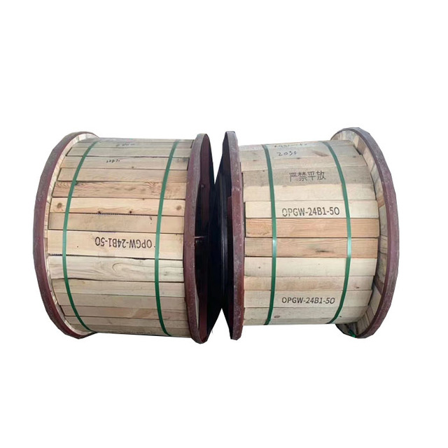 OPGW Aerial Overhead Power Ground Wire G652D Stranded 12-48 Core Fiber Optic Cable Steel Wire FRP AOPTKE