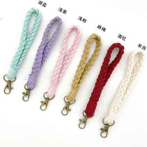 Chaîne de suspension pour téléphone portable, pendentif en corde de coton DIY, crochet pour accrocher le téléphone, porte-clés, sangle de poignet, accessoires de pendentif - Product Image 4