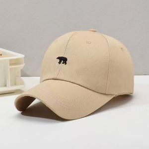 Gorra de Béisbol Bordada con Osito Blanco para Mujer, Color Sólido, Protección Solar, Transpirable, Ala Ancha, Sombrero de Verano - Product Image 3