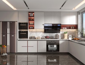 Tùy chỉnh Modular nhà bếp thiết kế hiện đại đá cẩm thạch Countertop sơn mài <span class=keywords><strong>MDF</strong></span> PVC tủ bếp đã sẵn sàng để lắp ráp - Product Image 6