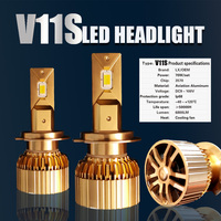 Kit de Conversión de Faros LED V11S H4 H7 H11, Lámpara de Coche Súper Brillante de Alta Potencia, Solución de Actualización de Iluminación Automotriz
