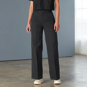 Women's High Waist Wide Leg Pants Solid Black Anti-Wrinkle Casual Full Length <b>Trousers</b> - Product Image 4