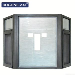 Fenêtre à battant en aluminium Rogenilan avec double vitrage Low-E, pare-vent, pour baies vitrées, avec stores, fournisseur chinois - Product Image 2