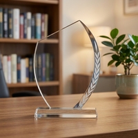 Design de luxe en cristal blanc flamme de verre cristal optique trophée souvenir d'événement sportif