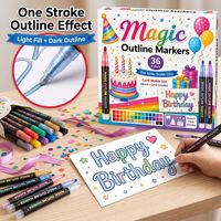 Bview Art – Lot de marqueurs à double ligne scintillante – Stylos métalliques fluorescents pour journalisation DIY, cartes cadeaux, art – Non toxique