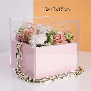 Scatola di Fiori con Rosa Stabilizzata in Acrilico, Confezione Quadrata di Lusso per Proposta Damigella, Cajas Para Flores Y Amor, Scatola Regalo - Product Image 5