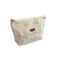 Étui à crayons en toile personnalisé avec fermeture éclair, sac de maquillage, sac de rangement