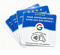 Meilleures ventes : Plaque de commentaires Google RFID 213 en acrylique, étanche, avec adhésif au dos