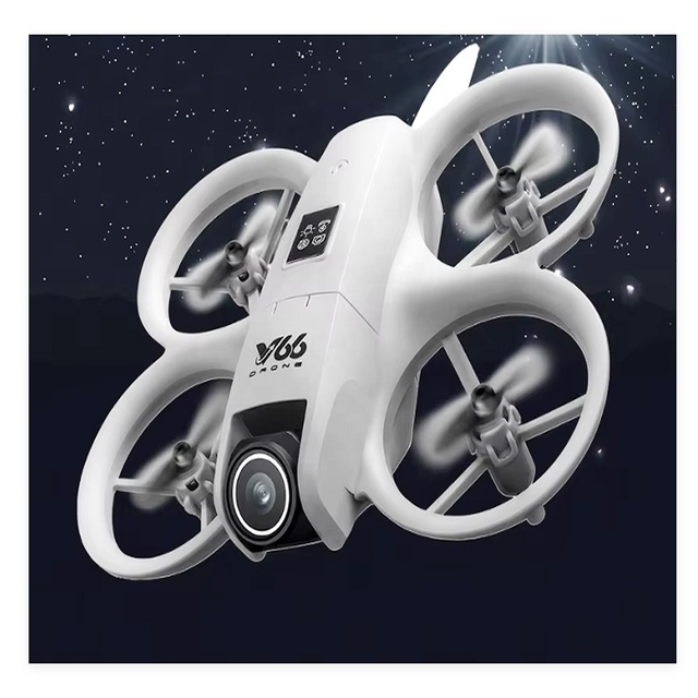 KK NEW V66 4K Foldable Flying Drone Dual Camera Colorful Light Hovering Fixed Altitude 10-Minute Beginner-Friendly RC Charger