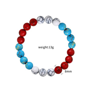 Custom Made <b>Beaded</b> <b>Bracelet</b> For Men Multicolor Stone Geometric Design Everyday Wear - Product Image 5
