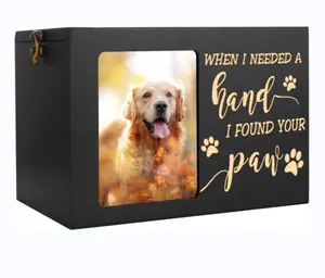 Zhongou Hot Sale Grote Houten Urnen Voor Begrafenis Van Huisdieren Met Fotolijst Voor Herdenkingsurnen Voor Honden-Of Kattenas