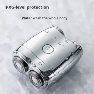 Mini Afeitadora eléctrica portátil para hombres Nueva afeitadora magnética de doble cuchilla de cuerpo completo con alimentación USB Totalmente lavable - Product Image 4