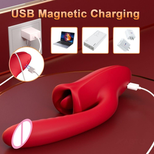 Jouet sexuel réaliste en forme de langue, vibrateur clitoridien avec 10 modes de succion et 10 modes de vibration pour stimuler le clitoris - Product Image 4