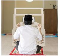 Organisateur Support Durable pour Tapis de Prière Islamique, Étagère de Prière et Support de Livre du Coran en Bois Blanc