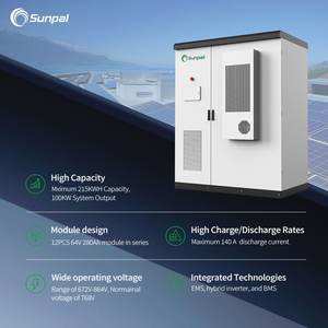 Sunpal ess 태양광 발전 저장 용기 100kwh 50kw 200kwh <span class=keywords><strong>Lifepo4</strong></span> 리튬 배터리 팩 - Product Image 3