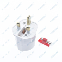 Adaptateur multifonctionnel UE Schuko vers prises UK, prise 2 broches, voyage, cuivre et ABS, 250V 13A, Dubaï Singapour