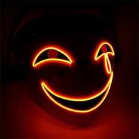 Masque de lumière LED en PVC de haute qualité Accessoires de costumes de conception unique pour les fêtes d'halloween Masque de maquillage dominant