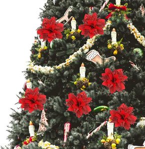 Fleurs artificielles multicolores pour l'intérieur et l'extérieur, décorations florales pour arbre de Noël, fleurs décoratives de Noël - Product Image 3