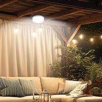Lampe solaire TSINYE pour abri de jardin, éclairage extérieur/intérieur, détecteur de mouvement, lampe suspendue, lampes solaires avec télécommande, 5 modes pour garage
