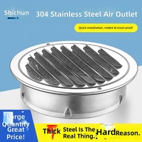 Capot de ventilation mural rond en acier inoxydable pour cuisine, étanche, avec tuyau de ventilation en forme de champignon, pour usine professionnelle