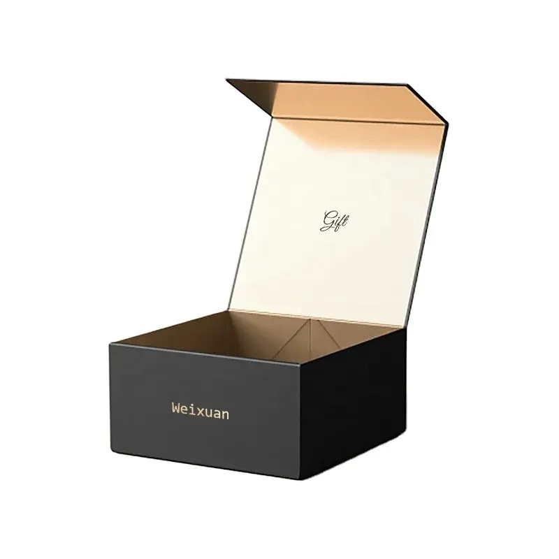 HOT Luxury Magnetic Gift Box Packaging Ribbon Handle Folding Custom Logo Hard Rigid Cardboard Paper Black Pink Clothing Insert