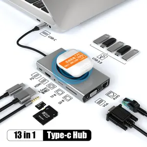 ผลิตภัณฑ์ใหม่พอร์ตอีเธอร์เน็ต Pd พอร์ต USB 3.0 ประเภท C ถึงสถานีฮับ USB อะแดปเตอร์อัจฉริยะ USB C Hub ที่ชาร์จไร้สาย