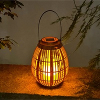 Lanternes solaires en rotin à énergie solaire, lumière extérieure étanche pour décoration camping, lampe suspendue, lanterne de jardin
