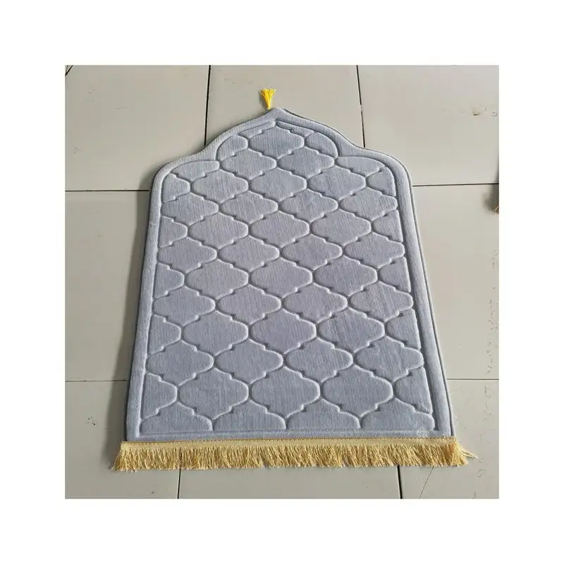 Tapis de prière pour Ramadan musulman tapis de flanelle tapis de culte tapis de sol en relief antidérapant doux Portable tapis de prière de voyage
