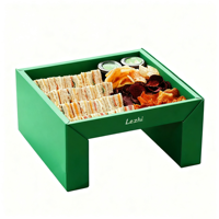 Caja de pastoreo de pan de panadería árabe nueva personalizada con taza de inmersión Ramadan Snack Pasrty Packaging Self Erecting Laba Pita Platter Box