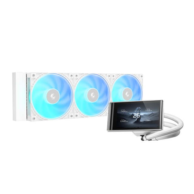 LT360 VISION ARGB 360mm Liquid CPU Cooler With 4 Point 5 Inch IPS LCD 480x854 Display 6th Gen Pump Three Fans and AM5