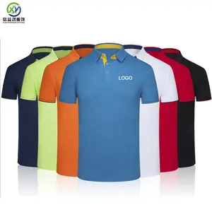 Camiseta de poliéster masculina, camiseta de manga curta com design personalizado do seu próprio polo