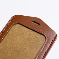 Tempat kartu kredit siswa, PU kulit bekerja lencana pemegang kartu ID bisnis, saku kartu datar