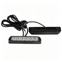 Barre lumineuse d'avertissement LED 6W ultra-lumineuse pour calandre, 12 modes stroboscopiques, boîtier en alliage d'aluminium, 5 couleurs, signal lumineux clignotant d'urgence pour camion