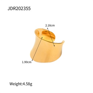 Custom 18k Gold Plated Blank <b>Ring</b> Stainless Steel Chunky <b>Rings</b> Jewelry - Product Image 6