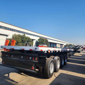 Semi-remorque en acier à 4 essieux, plateforme plate de 40 pieds pour le transport de conteneurs, charge utile maximale >30000 kg, prix d'usine - Product Image 6