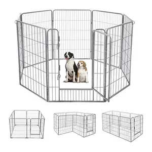 Großhandel Metall Haustier-Übungszaun Haustier-Spielplatz mit 6 Paneelen oder 8 Paneelen oder 16 Paneelen Outdoor- und Indoor-Haustierzaun