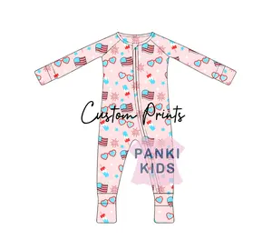 潘凯工厂速达定制高品质竹制婴儿连衫裤儿童睡眠者家庭配套睡衣