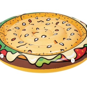 PVC Inflatable Hamburger <b>Pool</b> Float 147*147*22 CM Inflatable Mattress for Beach and <b>Pool</b> Fun - Product Image 2